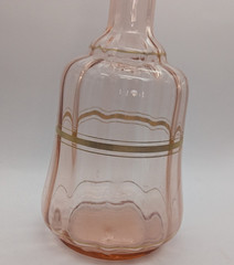 Antique Pink Depression Decanter Original Stopper Gold Trim 12 1/2”