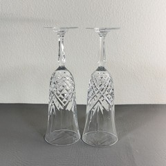 Cristal d’Arques Masquerade Crystal Champagne Flutes Set of 2 France 8.5″