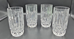 Heavy Crystal Highball 5 5/8 in 13oz Set of 4 Clear Cut Crystal Tumblers Heavy