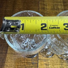 Vintage Libbey 6.75” Chivalry Clear Textured Glass Champagne Flutes Set of 3