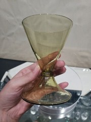 Biconical Tumbler Glass Antique Amber Venetian 17th c Spain Catalonia Dorflinger