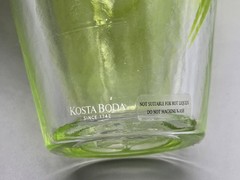 Kosta Boda Mine Green Swirl Tumbler Set Of 2 UHV Ulrica Hydman Vallien Sweden