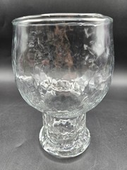 Set of 4 Vtg MCM Indiana Glacier Bark Textured Clear Drinking Glasses 16Oz 5.5″