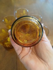 Libby Amber «Wheat and Ribbon» Tumbler. Set Of 7.
