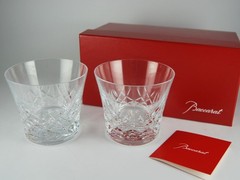 Baccarat Aria Tumblers 2025 Crystal Glasses Set of 2 USED 9.5cm x 8.5cm