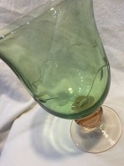 Napoli Iced Beverage Glass green with pink Stem