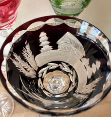 5 Bohemian Wine Glasses Game Hunting Theme Rowland Ward
