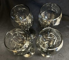 Vintage Smokey Grey Wine Glasses Set Of 4