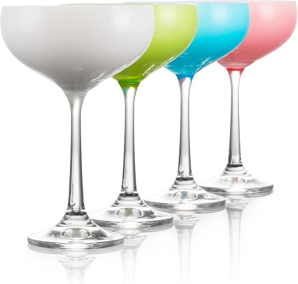 5.8 oz Mini Coupe Cocktail Glasses, Lead-Free European Crystal, 32 Count Total