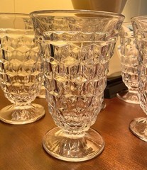 4 Vtg FOSTORIA American Clear 5 3/4” Iced Tea Stem Water Glasses Tumblers