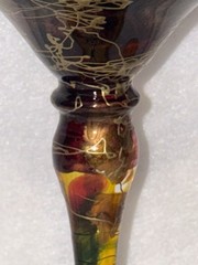 2 Monaco Monarch Crystal Hand Painted Wine Glasses 8.25” Tall Incredible Colors