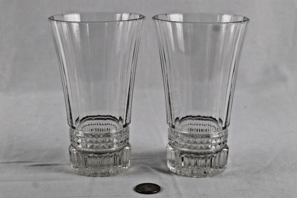 Set of 2 Cristal D’Arques-Durand Villeneuve Crystal Glasses, Highball 10 oz 5.75
