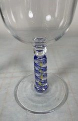 2 James Nadal Art Glass Signed Wine Glasses