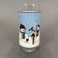 Meiwa Snowmen Serenade II Glasses Tumblers 5 7/8″ Set of 4 Holiday Drinkware