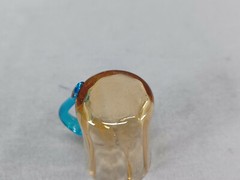 Legras Portieux George Sand Hand Blown Amber & Blue Optic Molded Cordial Glass C
