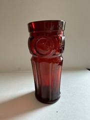 Wheaton Glass – Bullseye Tall Tea Tumbler – Ruby Red 6 3/4″ tall approx. Vintage