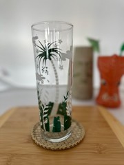 Set of 5 Vintage 7″ Libbey Tropical Tiki Palm Tree MCM Highball Glasses
