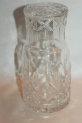 BLOCK Clear Crystal TUMBLE UP Deep Cuts Bedside Carafe & Glass Mint Condition!