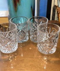 Godinger Double Old Fashioned Glasses Cups, Gold Banded – Dublin, Set of 4