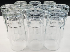 10 Libbey Squire Cooler Glasses Set Clear Vertical Cut Drink Tumbler Barware Lot