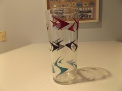 VINTAGE MCM 1960s ATOMIC EAMESs ERA 1950s 60s BOOMERANG TALL COCKTAIL GLASS EXC