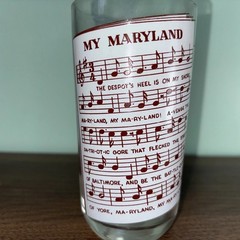 VTG 5 States Collectors Glasses Drinking Tumbler with Sheet Music Novelty