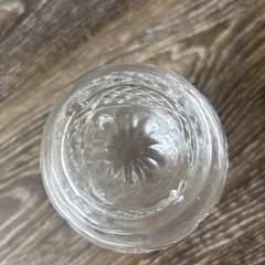 7.5” Cut Crystal Clear Glass Bedside Carafe Tumble Up Pressed Glass 16oz