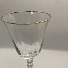 Mikasa Sonata Gold Rim Wine Glass Vintage Crystal 8″ Replacement USA