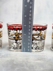 Vintage Hazel Atlas Double Shot Gay 90’S Bar Glasses Set Of 5 Mid Century Modern