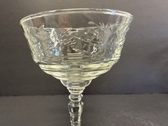 Vintage Rock Sharpe Crystal Arctic Rose Liquor Cocktail Glasses 6” – Set Of 6