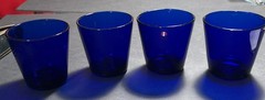 4 Iittalia 3” Juice Glasses Cobalt Blue Kaj Franck Made In Finland 8 Oz