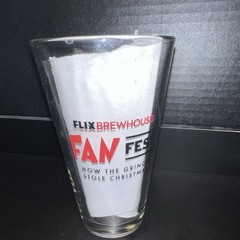 Flix Brewhouse FAN Fest Grinch Christmas 16 oz Clear Glass Pint Glass