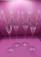 Set of 4 VTG Rosenthal Calice Champagne Flutes 10” crystal long stem