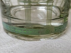 Vintage Mid Century Cora Green Golden Grapes Set of 4 Rock Glasses Lowball MCM