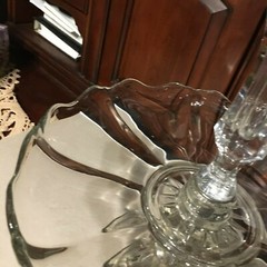 Duncan Miller Monticello or Tiffin #320 Large 3 Piece Epergne Clear 14 1/2″ Tall