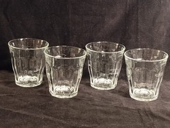 Set Of 4 Duralex Ribbed Paneled Tumbler Glasses
