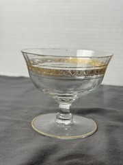 Vintage Champagne Stemmed Sherbet Glass With Gold Trim