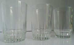 Set of 3 Vintage ARCOROC FRANCE «LANCER» Clear Juice Glass Tumblers 3.5″ 5 oz