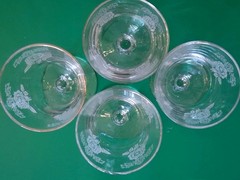 4 Libbey Homer Laughlin Queen Esther Liquor Cocktail Glasses 1 – 3.75″, 3- 5″