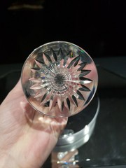 Wine glass Antique American Brilliant Period Cut Glass Crystal early geometric