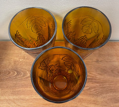 Set of 3 Vintage Indiana Glass Harvest Grape Marigold Carnival Glasses