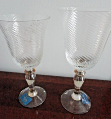 MIKASA CRYSTAL IMPERIAL GOLD GOBLET 2 WINE GLASSES 6 OZ AND 10 OZ