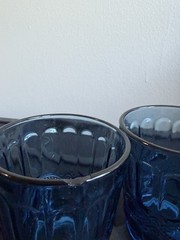 Vintage set Of Two Mosser Wright Blue Eye Winker Tumbler Glasses