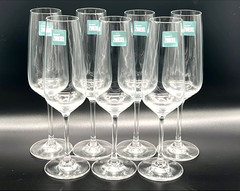 Set of 7 Schott Zwiesel Tritan Crystal Champagne Flutes 9″ Germany Without box