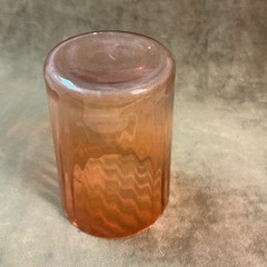 Victorian Libby Glass Company Cranberry Amberina Rib Optic Water Tumbler