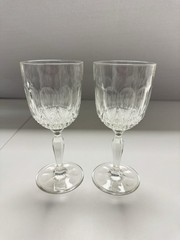 Set of 2 Diamant Cristal D’Arques Durand Crystal Wine Glass Stemware 6 3/4”