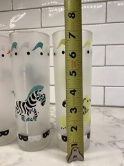Vintage matching set of 5 Libby Frosted Carousel Merry-go-round animal glasses