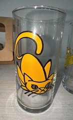 4 Vintage LIBBEY PRECIDIO 8oz Juice Glasses Cat Antics MCM Mid-Modern Decor NEW