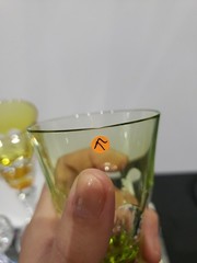 8″ Cocktail Glasses Blue red amber green Cut to clear Crystal Ajka Lynn Linne