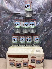 8 Century Fannie’s Farm 16 Oz Tumbler Glasses Set Cow Country Kitchen Lot